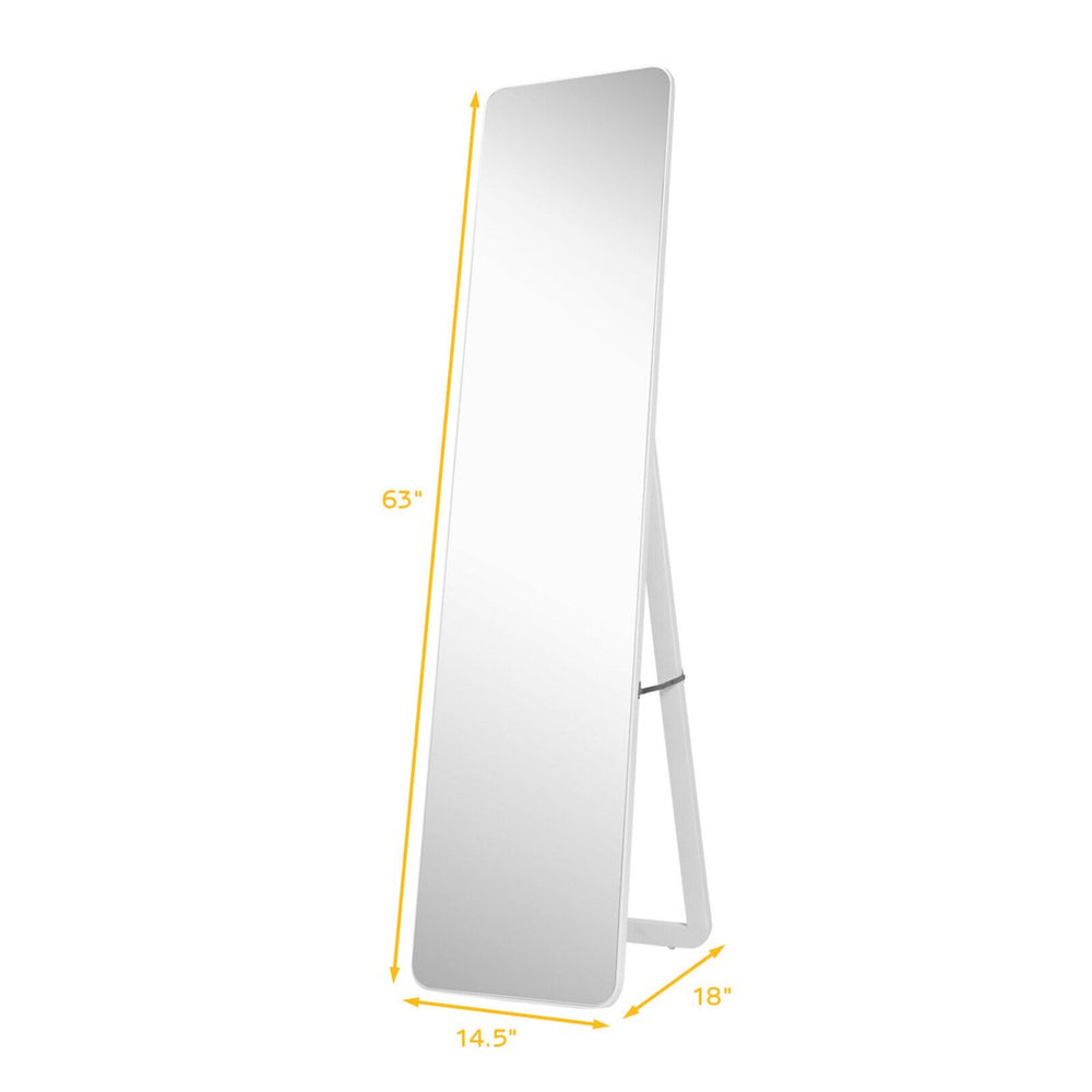 Full Length Floor Mirror Frameless Wall Mounted Mirror Bedroom Bathroom White Image 2