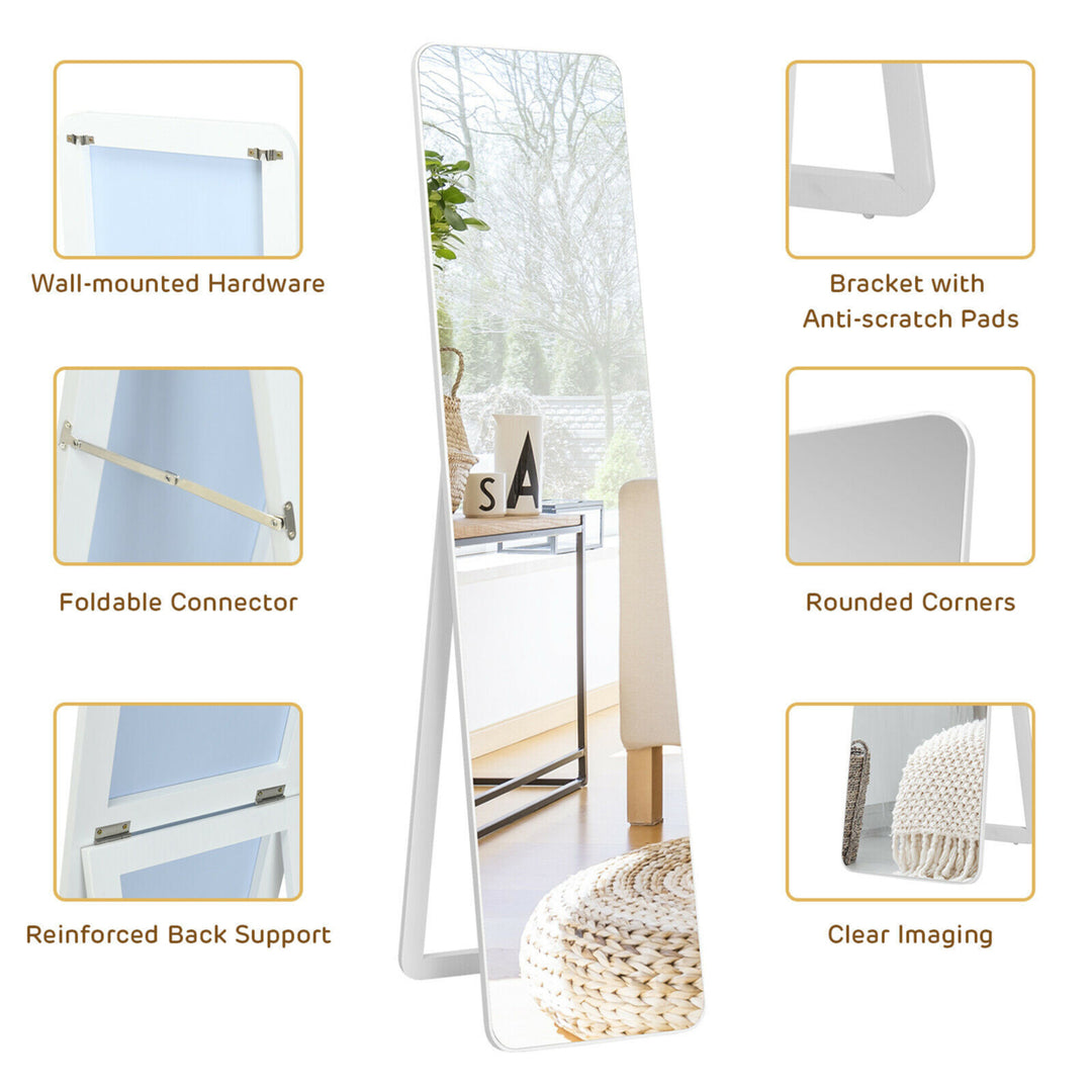 Full Length Floor Mirror Frameless Wall Mounted Mirror Bedroom Bathroom White Image 10