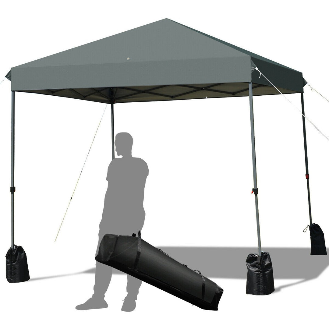 8x8 FT Pop up Canopy Tent Shelter Wheeled Carry Bag 4 Canopy Sand Bag Image 4