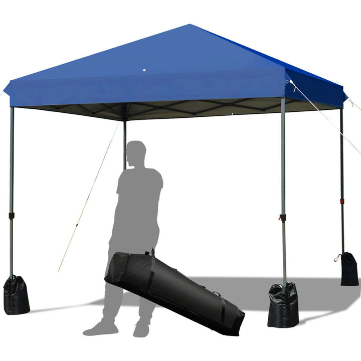 8x8 FT Pop up Canopy Tent Shelter Wheeled Carry Bag 4 Canopy Sand Bag Image 5