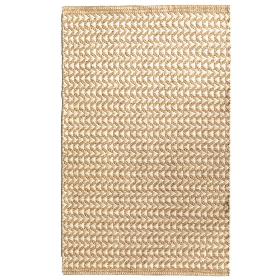 Handwoven Beige and White Geometric Wool Flatweave Kilim Rug, 2 x 3 Image 1