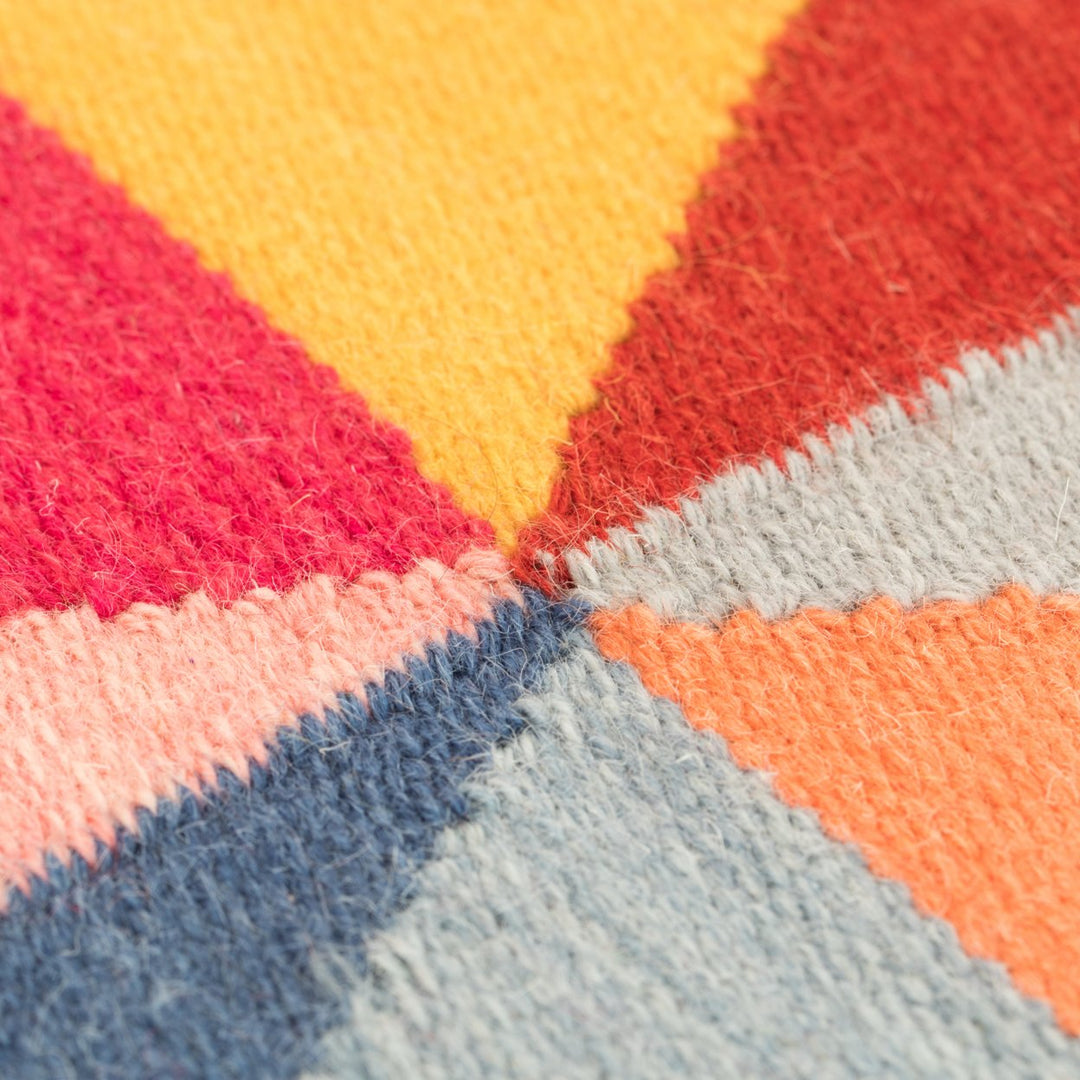 Handwoven Multicolored Geometric Wool Flatweave Kilim Rug, 2 x 3 Image 5