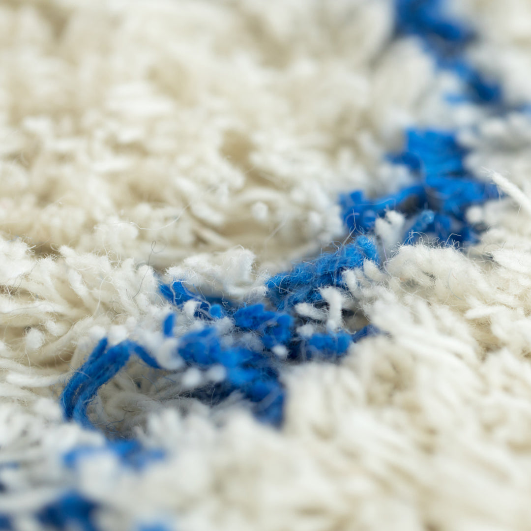 Handwoven Multicolored Geometric Trellis Plush Wool Shag Area Rug, 3 x 5 Image 6