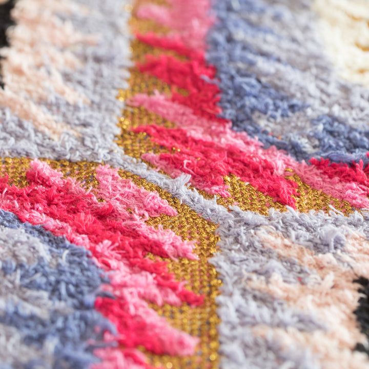 Handwoven Boho Pink Gold Metallic Cotton Flatweave Kilim Area Rug, 2 x 3 Image 7