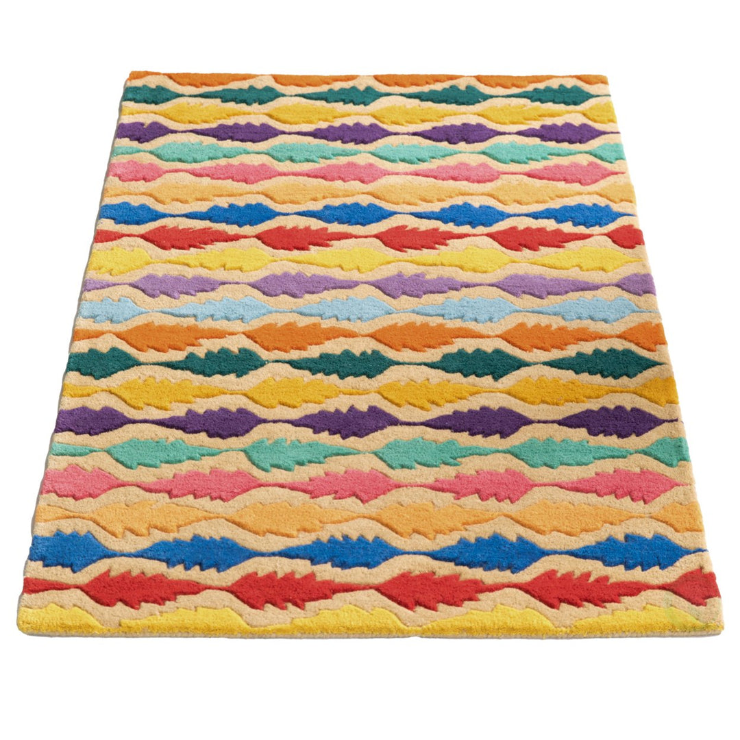 Handtufted Multicolored Leaf Design 100 Percent Wool Area Rug, 3 x 5 Rectangle Image 4