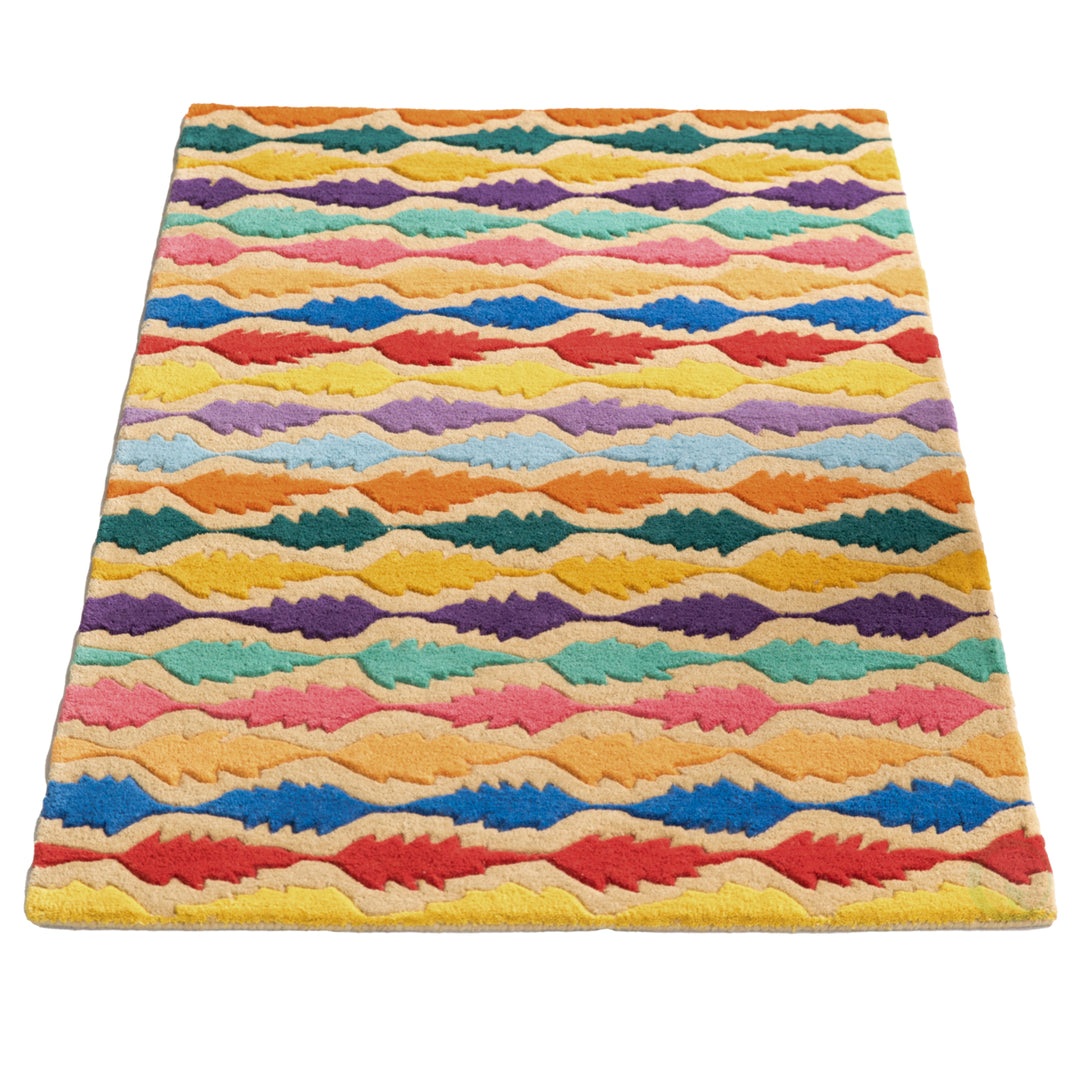 Deerlux Handtufted Wool Area Rug 3 x 5 Multicolored Leaf Design Beige Image 4