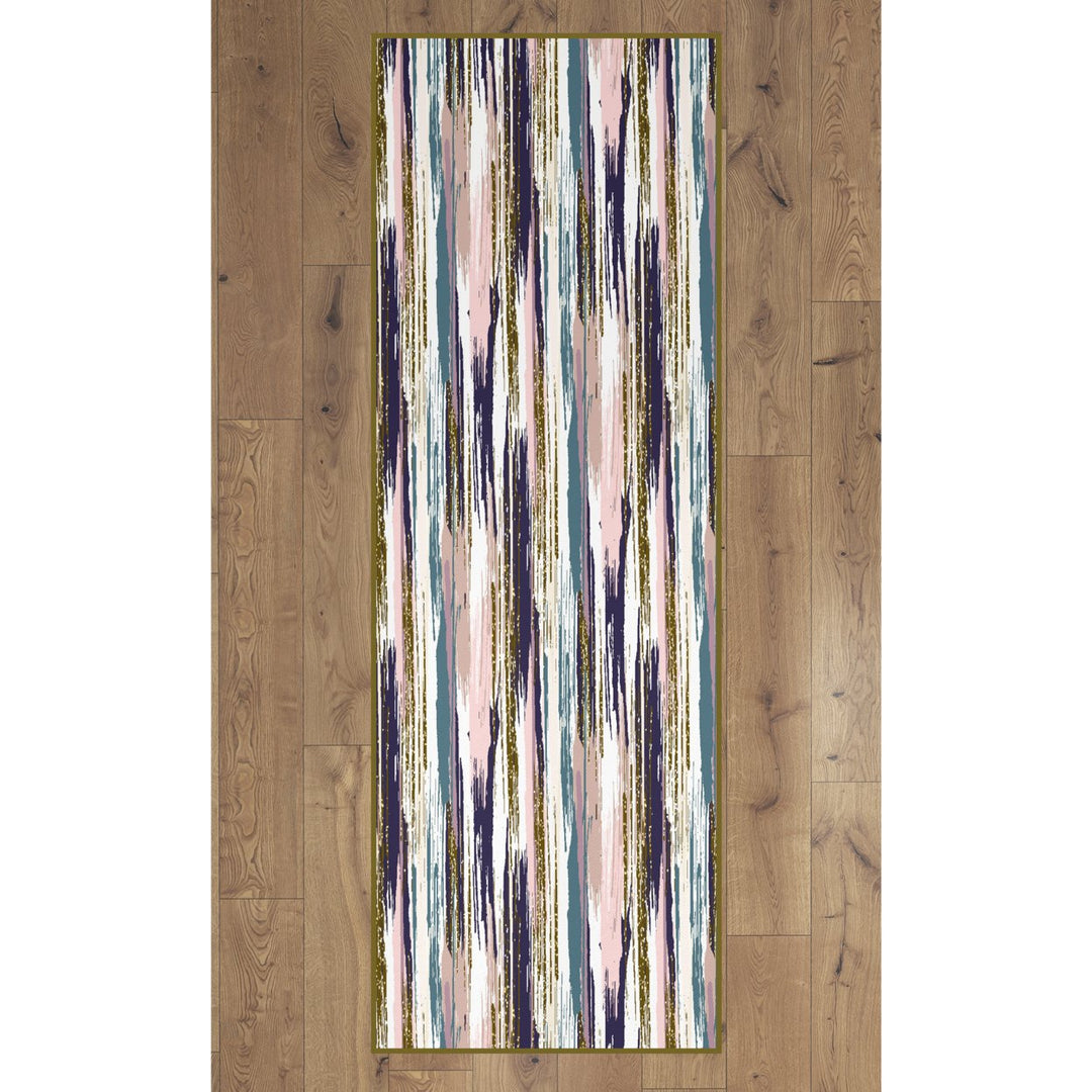 Deerlux Modern Living Room Area Rug with Nonslip Backing, Abstract Brushstrokes and Glitter Pattern Image 1