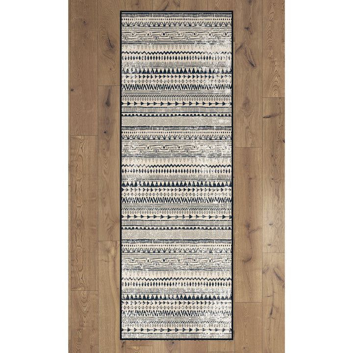 Deerlux Boho Area Rug Tribal Print Soft Nonslip Backing Ivory 5x7 Indoor Image 7