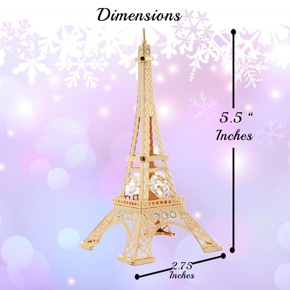 Matashi 24K Gold Eiffel Tower Gold Figurine Made w/ Crytals Gift for Christmas Birthday Mothers Day Valentines Day Image 4