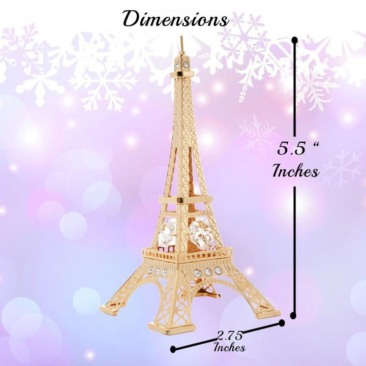 Matashi 24K Gold Eiffel Tower Gold Figurine Made w/ Crytals Gift for Christmas Birthday Mothers Day Valentines Day Image 4