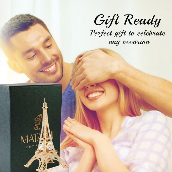 Matashi 24K Gold Eiffel Tower Gold Figurine Made w/ Crytals Gift for Christmas Birthday Mothers Day Valentines Day Image 7