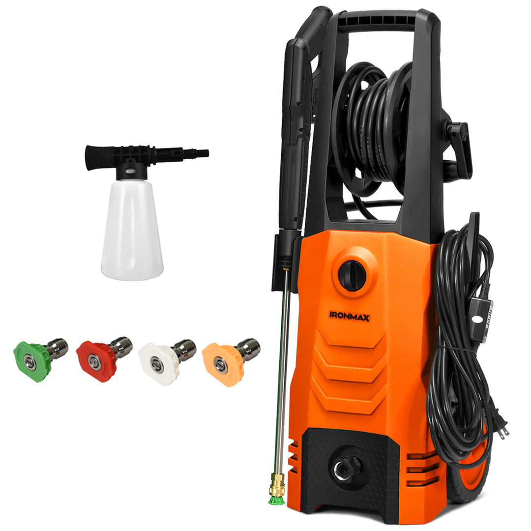 IronMax 3500PSI Electric Pressure Washer 2.6GPM 1800W w/ 4 Nozzles and Foam Lance Orange\Green Image 4