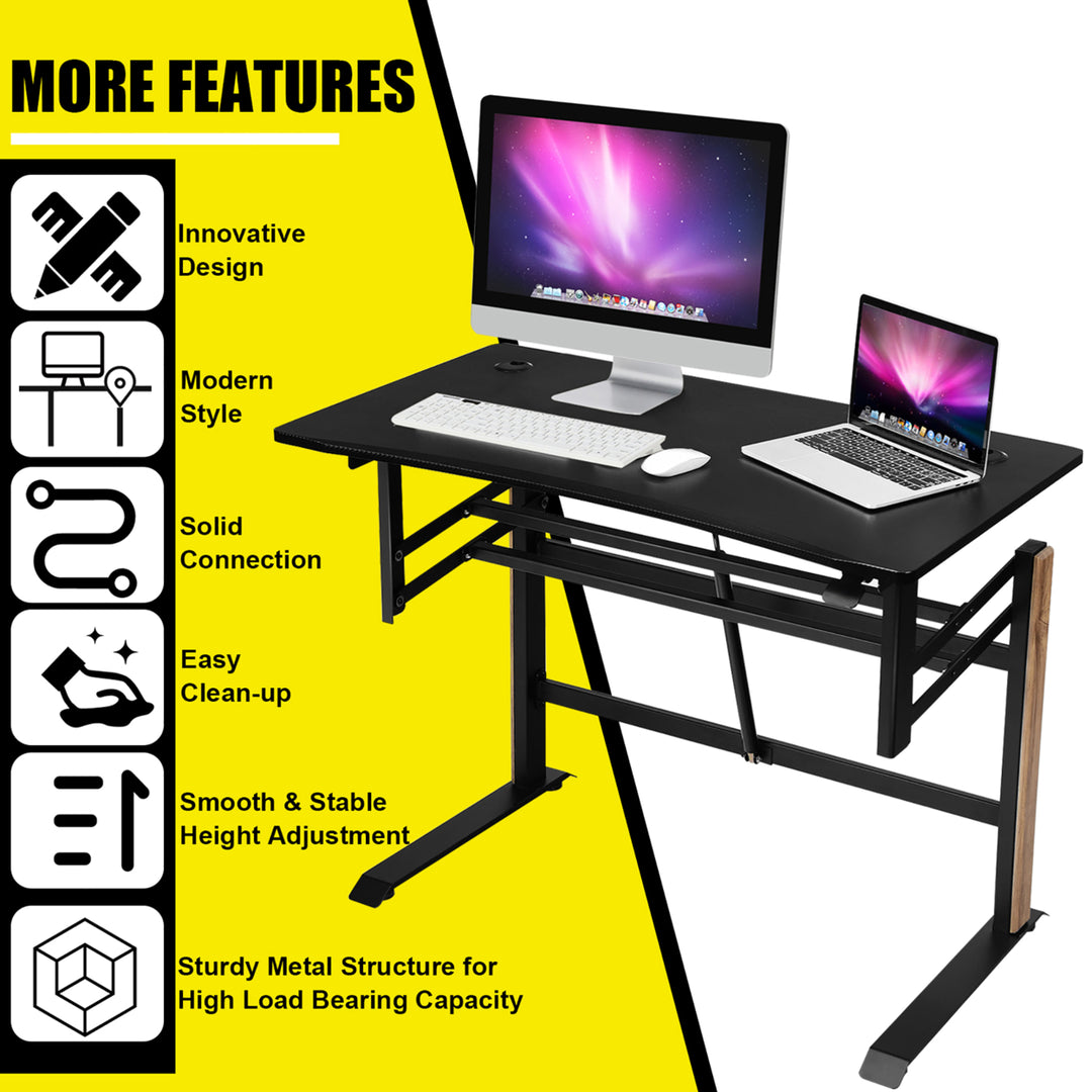 Pneumatic Height Adjustable Standing Desk Sit to Stand Computer Desk Workstaion Image 7