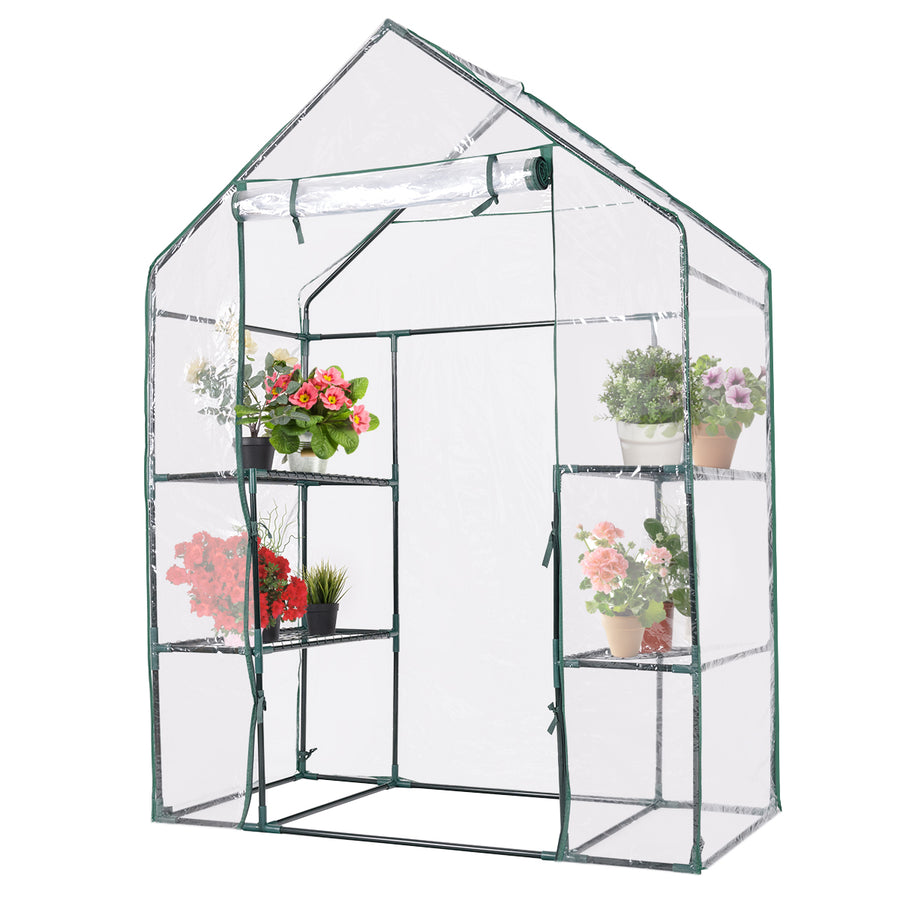 Portable Mini Walk In Outdoor 3 Tier 6 Shelves Greenhouse Image 1