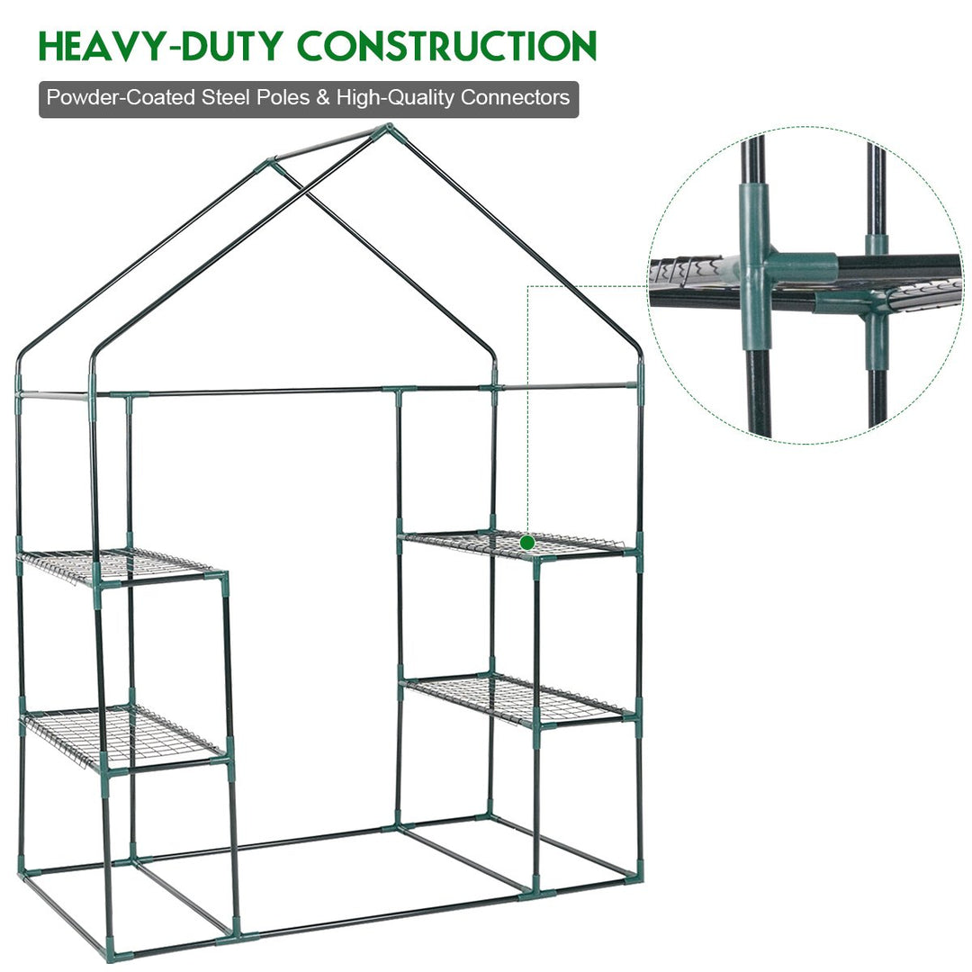 Portable Mini Walk In Outdoor 3 Tier 6 Shelves Greenhouse Image 7