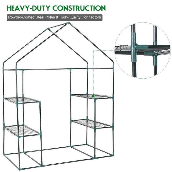 Portable Mini Walk In Outdoor 3 Tier 6 Shelves Greenhouse Image 7