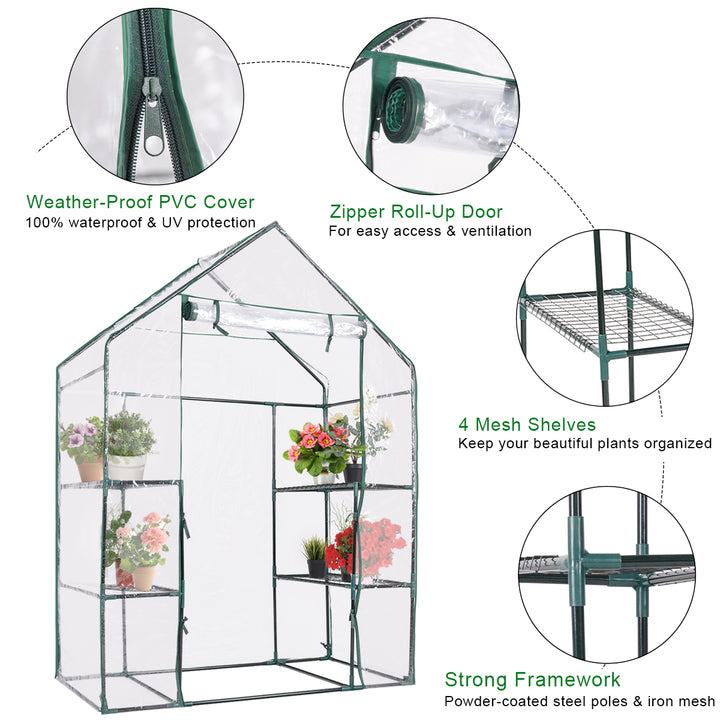 Portable Mini Walk In Outdoor 3 Tier 6 Shelves Greenhouse Image 8