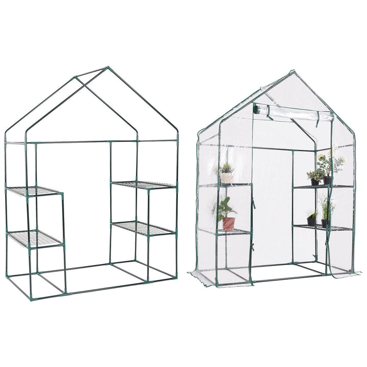 Portable Mini Walk In Outdoor 3 Tier 6 Shelves Greenhouse Image 9