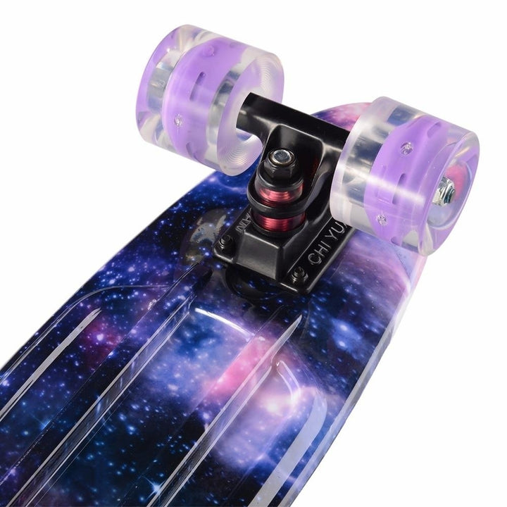 22 inch Skateboard Cruiser Penny 22" X 6" Retro Longboard Skate Graphic Galaxy Complete Led Light Image 8