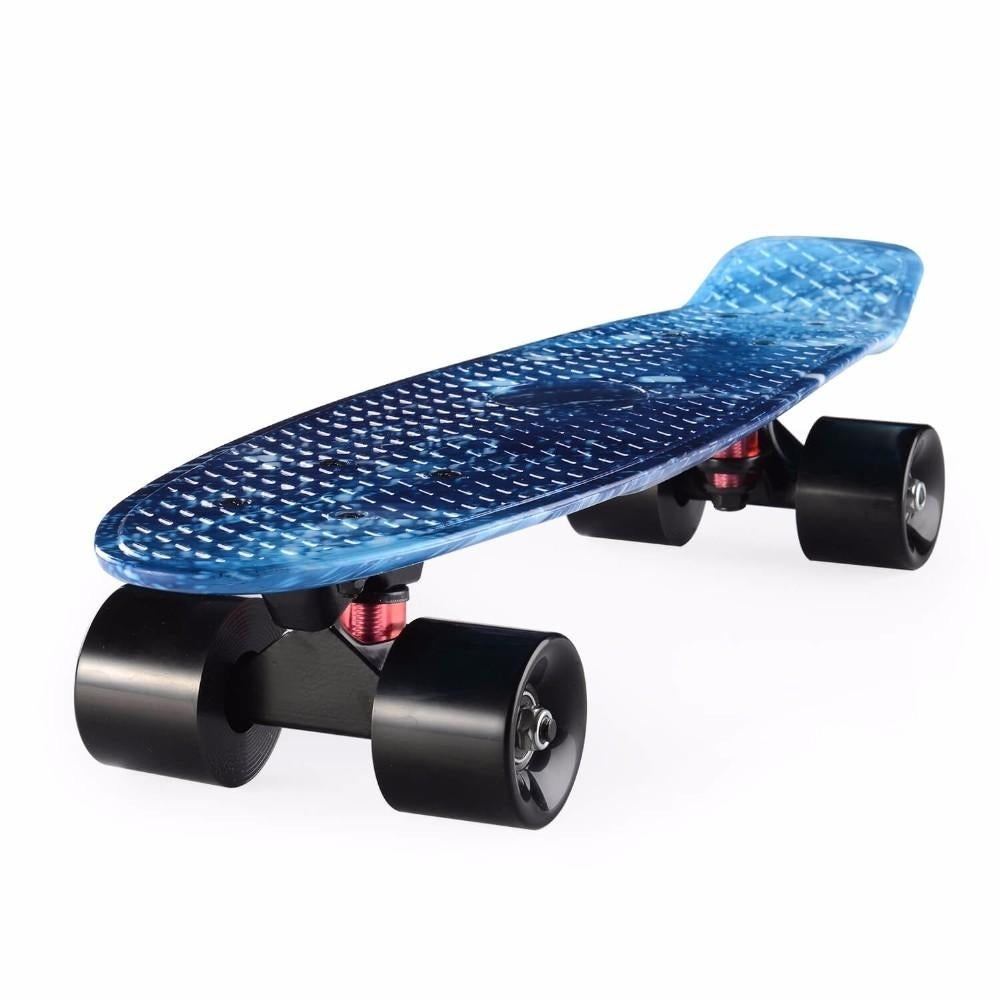 22 inch Skateboard Cruiser Penny 22" X 6" Retro Longboard Skate Graphic Galaxy Complete Led Light Image 12