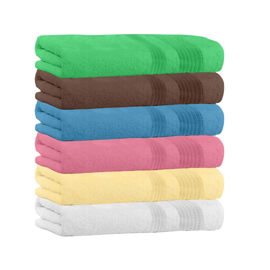 100% Cotton 5-Pack Bath Towel Sets - Extra Plush and Absorbent Bath Towels - 54" L x 27" W Image 1