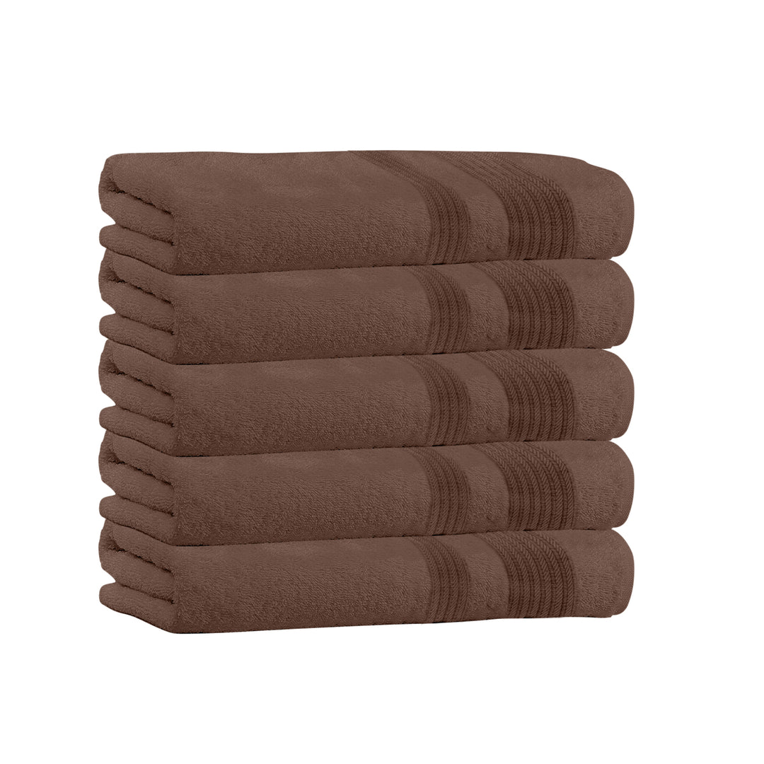 100% Cotton 5-Pack Bath Towel Sets - Extra Plush and Absorbent Bath Towels - 54" L x 27" W Image 4