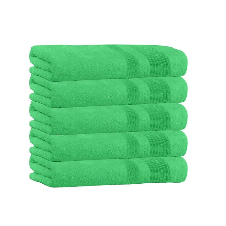 100% Cotton 5-Pack Bath Towel Sets - Extra Plush and Absorbent Bath Towels - 54" L x 27" W Image 5