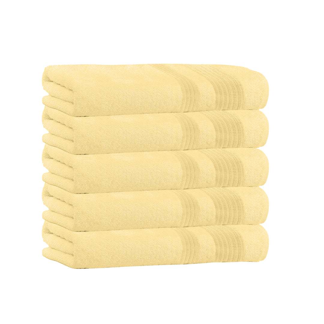 100% Cotton 5-Pack Bath Towel Sets - Extra Plush and Absorbent Bath Towels - 54" L x 27" W Image 6