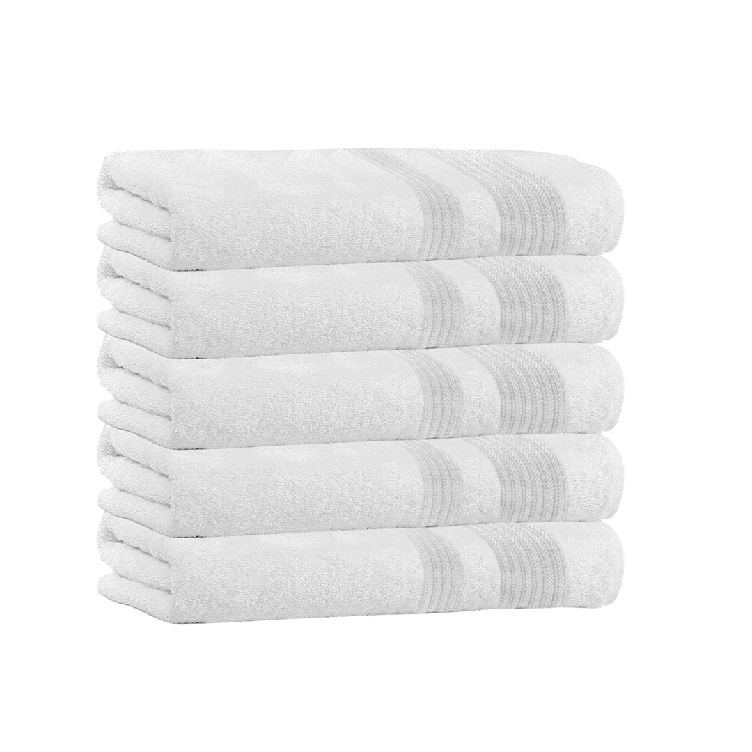 100% Cotton 5-Pack Bath Towel Sets - Extra Plush and Absorbent Bath Towels - 54" L x 27" W Image 7