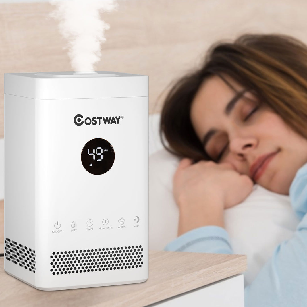 3.5L Quiet Top Fill Air Humidifier w/ 3-Level Mist Timer Sleep Mode for Bedroom Image 8