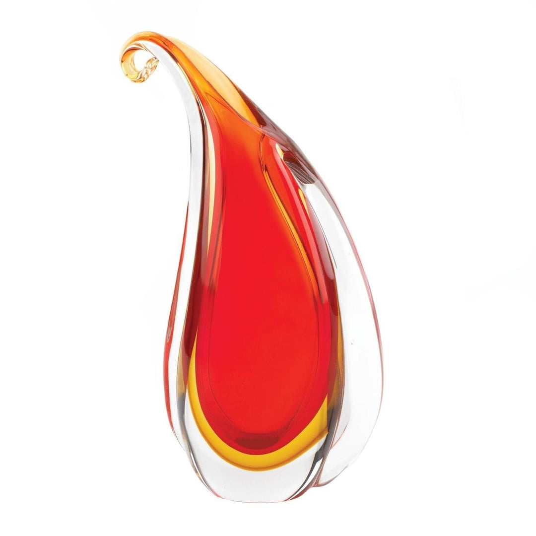 RED CURL ART GLASS VASE Image 1