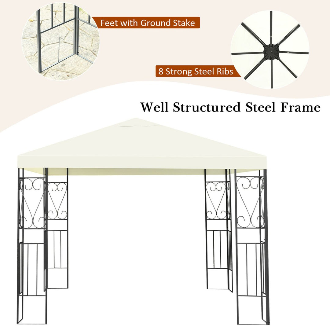 10x10 Steel Frame Patio Gazebo Canopy Tent Shelter Patio Party Awning Image 7