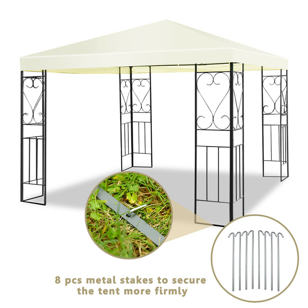 10x10 Steel Frame Patio Gazebo Canopy Tent Shelter Patio Party Awning Image 8