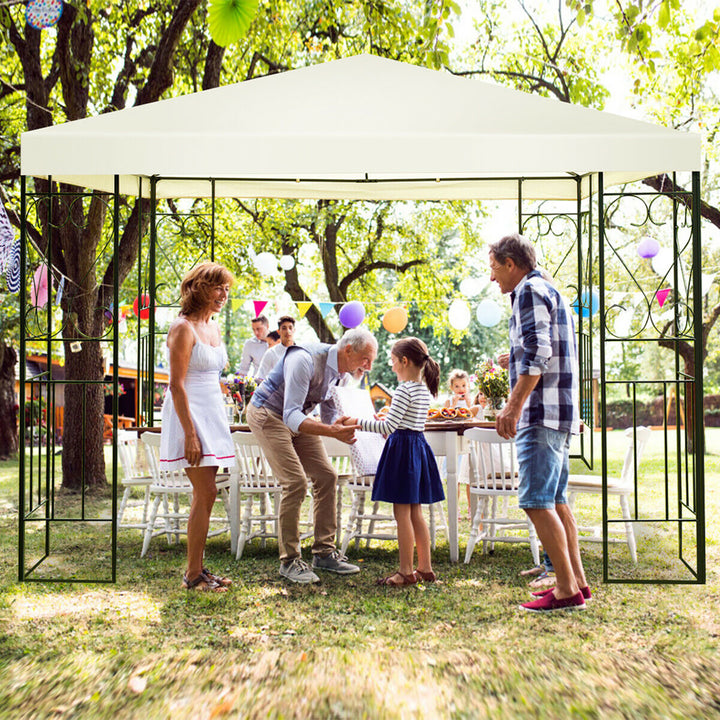 10x10 Steel Frame Patio Gazebo Canopy Tent Shelter Patio Party Awning Image 10