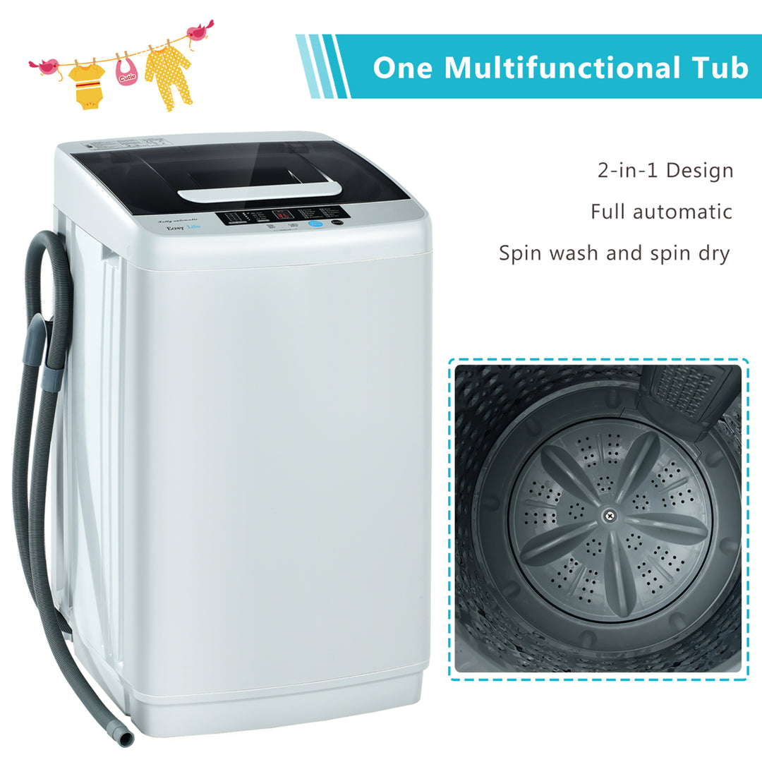 Costway Portable Full-Automatic Laundry Washing Machine 8.8lbs Spin Washer W/ Drain Pump Image 8