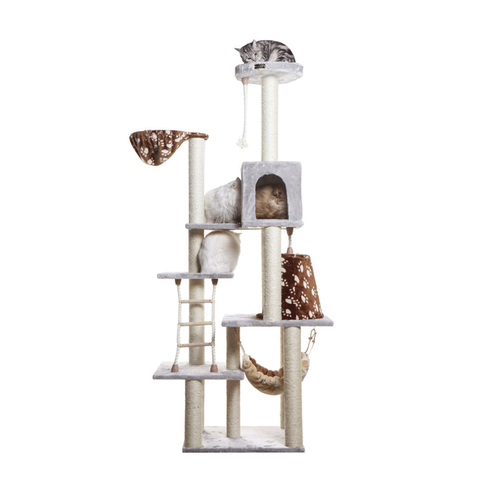 Armarkat A7802 Cat Tree Silver Gray Real Wood Scratching Post 78" Height Image 3