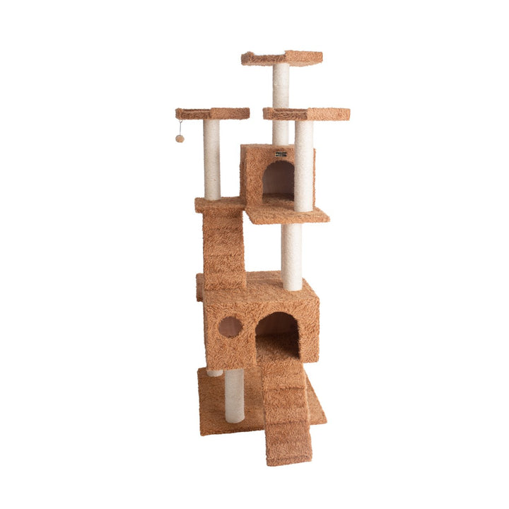 Armarkat Classic Cat Tree Model A7407 74" Wood Faux faux Brown Sisal Scratching Posts Image 3