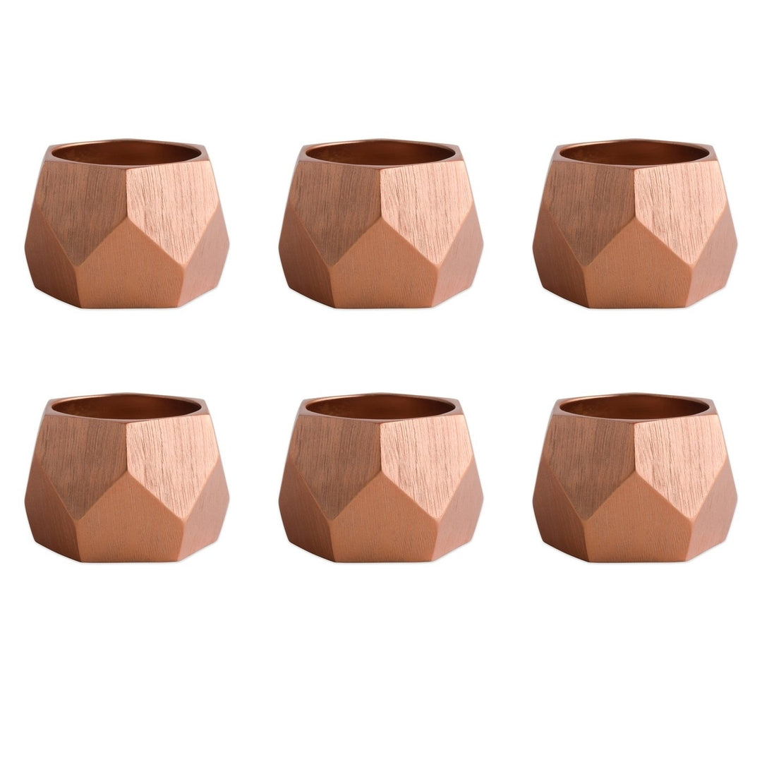 COPPER TRIANGLE BAND NAPKIN RING SET/6 Image 1