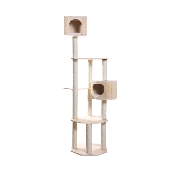 Armarkat Scots Pine Cat Tree Model S8502 85-Inch Five Levels Two Condos Image 2