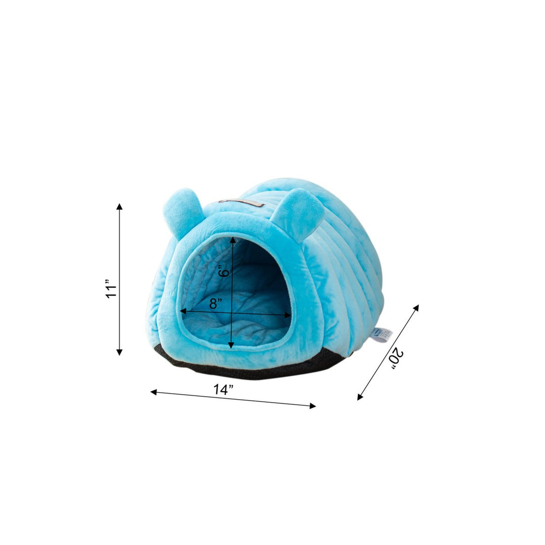 Armarkat Cat Bed C90CTL Tube Shape Cornflower Blue Velvet 20x14x11 inches Image 2