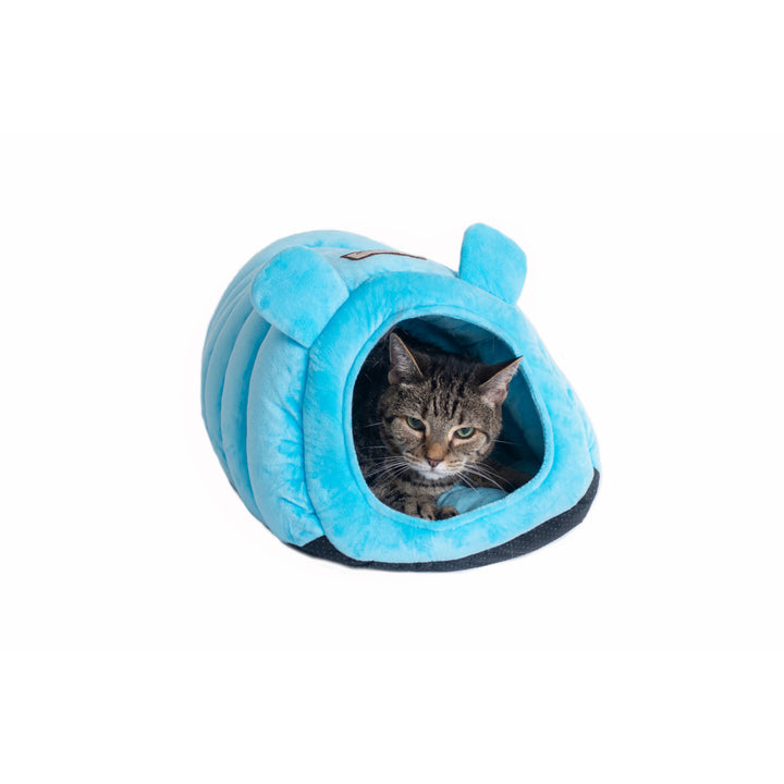 Armarkat Cat Bed C90CTL Tube Shape Cornflower Blue Velvet 20x14x11 inches Image 3