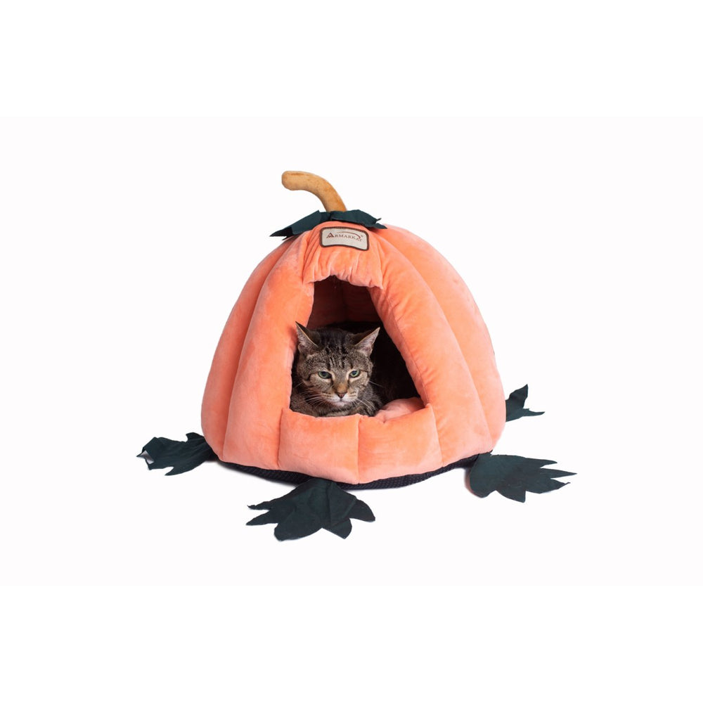 Armarkat Cat Bed C85CCS Pumpkin Shape Orange Plush 20x20x16 Cozy Dog Bed Image 2