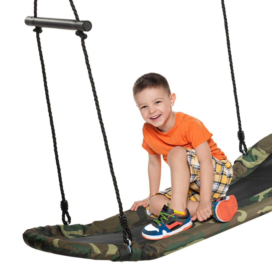 Saucer Tree Swing Surf Kids Outdoor Adjustable Swing Set w/ Handle Image 1