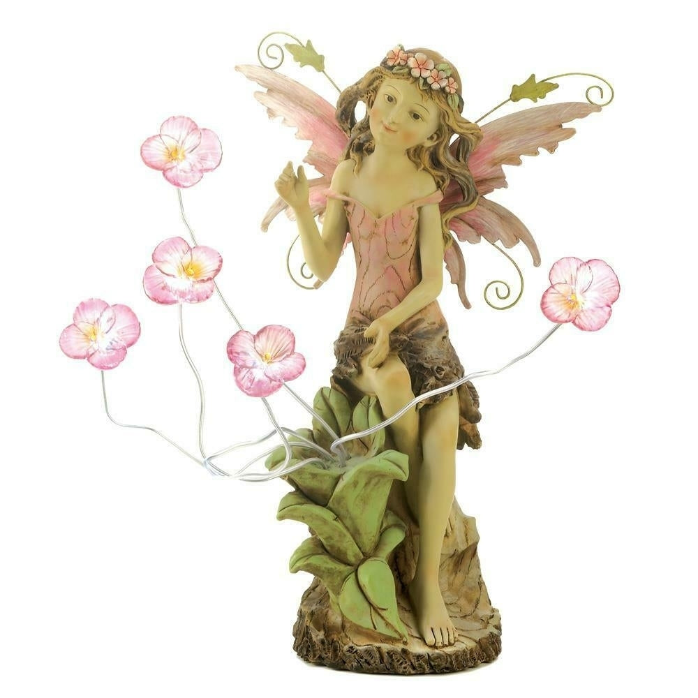 PEONY FAIRY SOLAR STATUE Image 1