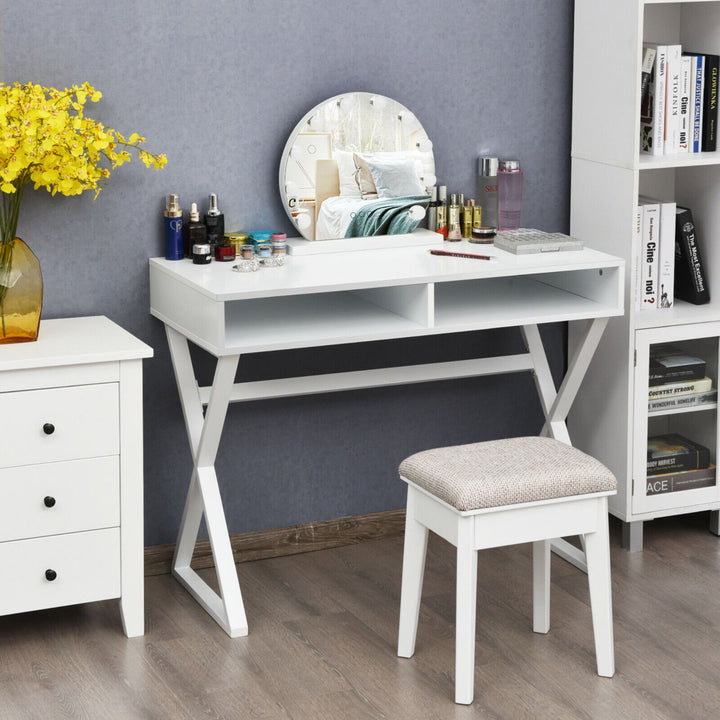 Modern Computer Desk Writing Desk Makeup Vanity Table Storage Image 5