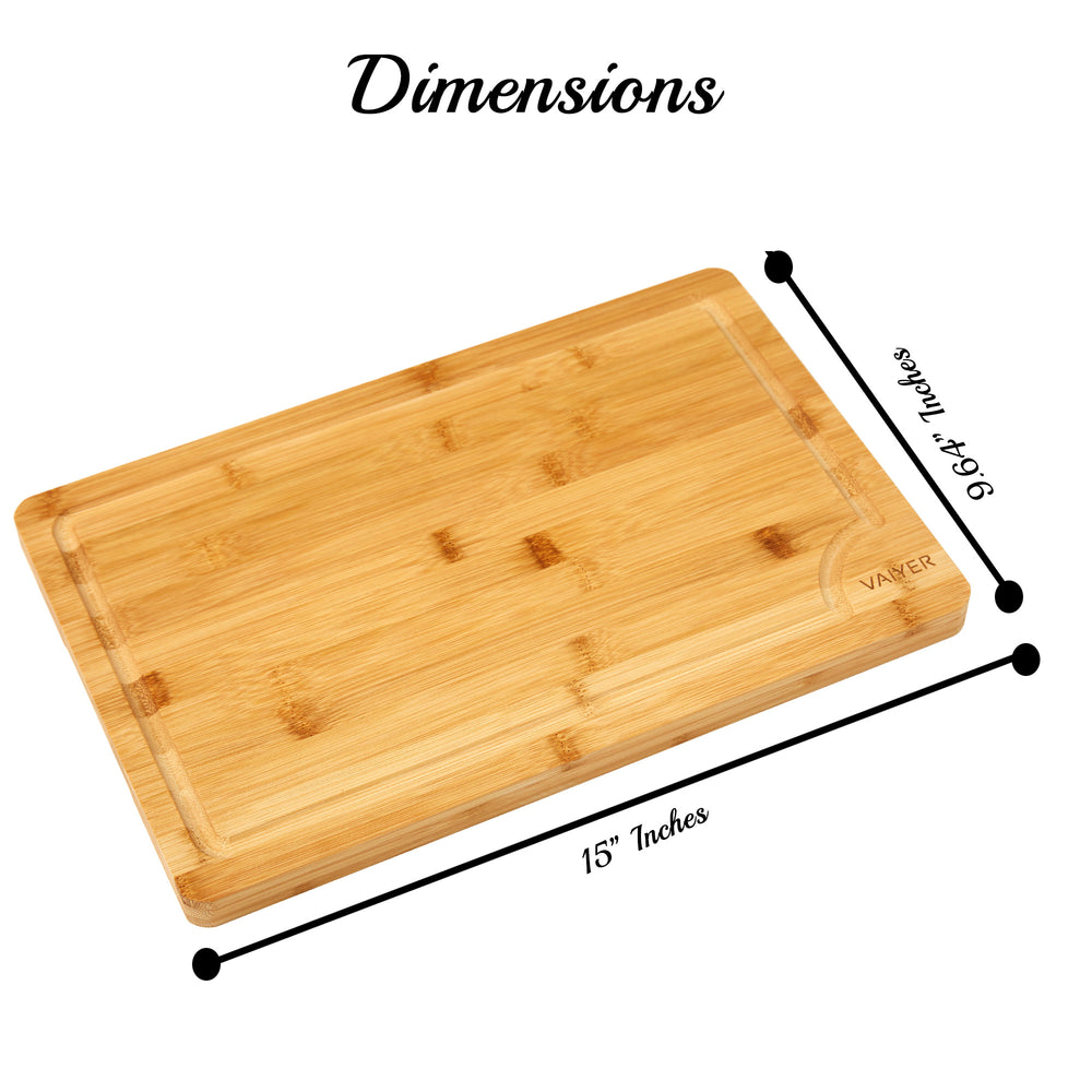 Vaiyer Bamboo Cutting Board with Juice Groove Heavy Duty Large Kitchen Board Image 2