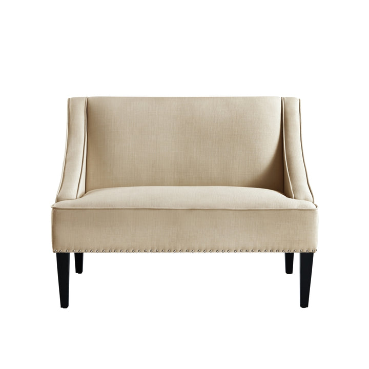 Janessa Linen Bench - Upholstered with Swoop Arms Image 4