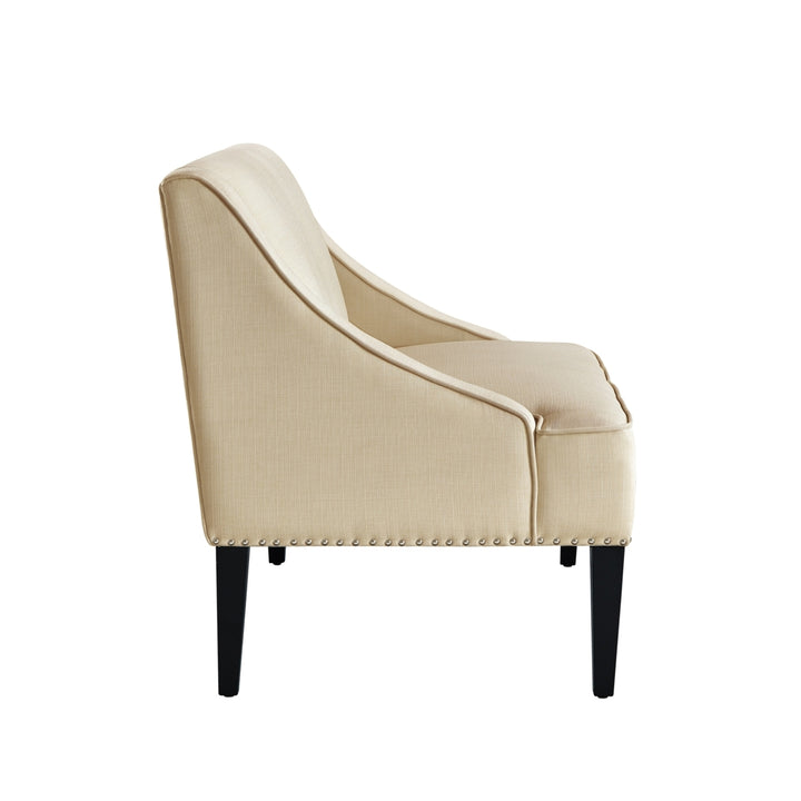 Janessa Linen Bench - Upholstered with Swoop Arms Image 9
