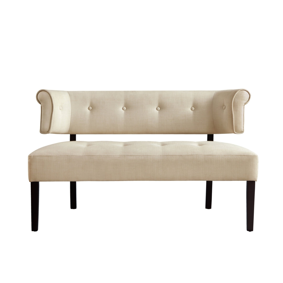 Livia Linen Bench-Upholstered-Button Tufted Image 4