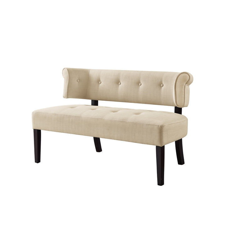 Livia Linen Bench-Upholstered-Button Tufted Image 5